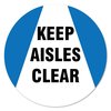 Signmission Keep Aisle Clear Non-Slip Floor Graphic, 16in Vinyl Decal, 16" x 16", FD-X-16-99985 FD-X-16-99985